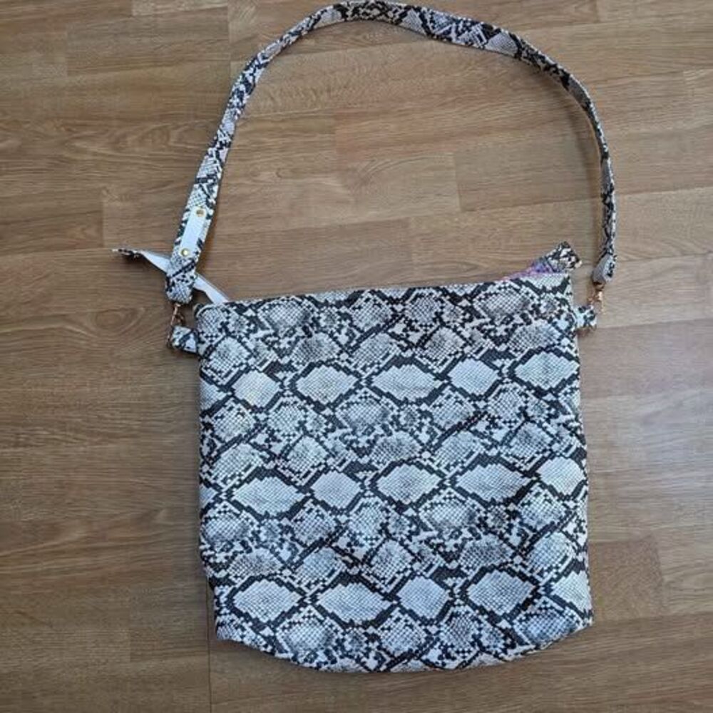 Handmade Shoulder Bag | Snakeskin Print Festival Playful Details